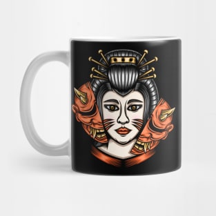 Japanese geisha with hannya mask Mug